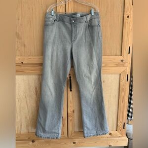 Women's Chicos Platinum Denim Gray Jeans Sz 2.5 (M/14) Faux crystal rhinestone